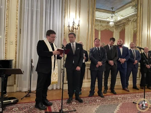 Robert Tarnawski during the swearing-in as president of the Pulaski Association of Business and Professional Men, December 2023. Photo by I. Hejmej.